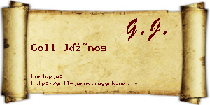 Goll János névjegykártya